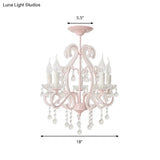 Nordic Style Crystal Chandelier For Girls Bedroom: Elegant Pendant Lighting With Candle Element