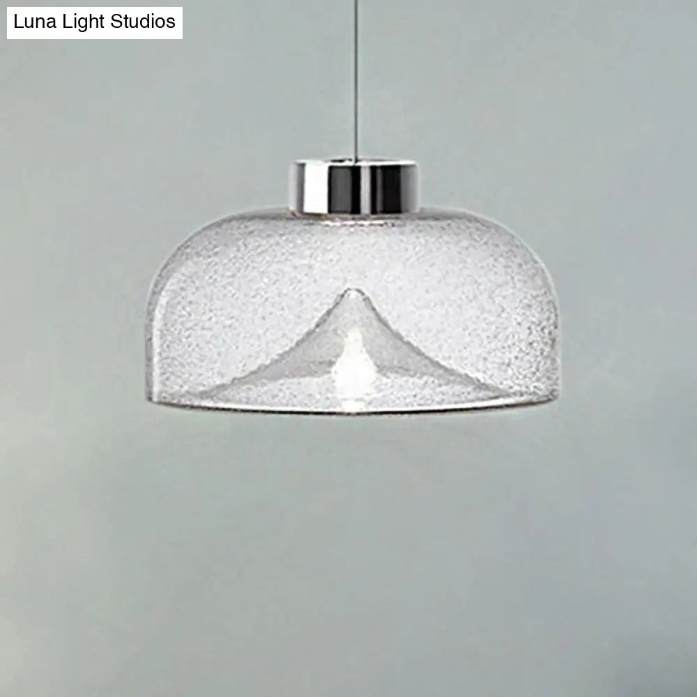 Nordic Style Dome Pendant Lighting With Tan/Clear/Smoky Glass - Warm Light