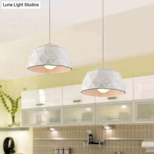 Modern Nordic Dome Ceiling Light In Black/White For Coffee Shop - 12/14 W 1-Light