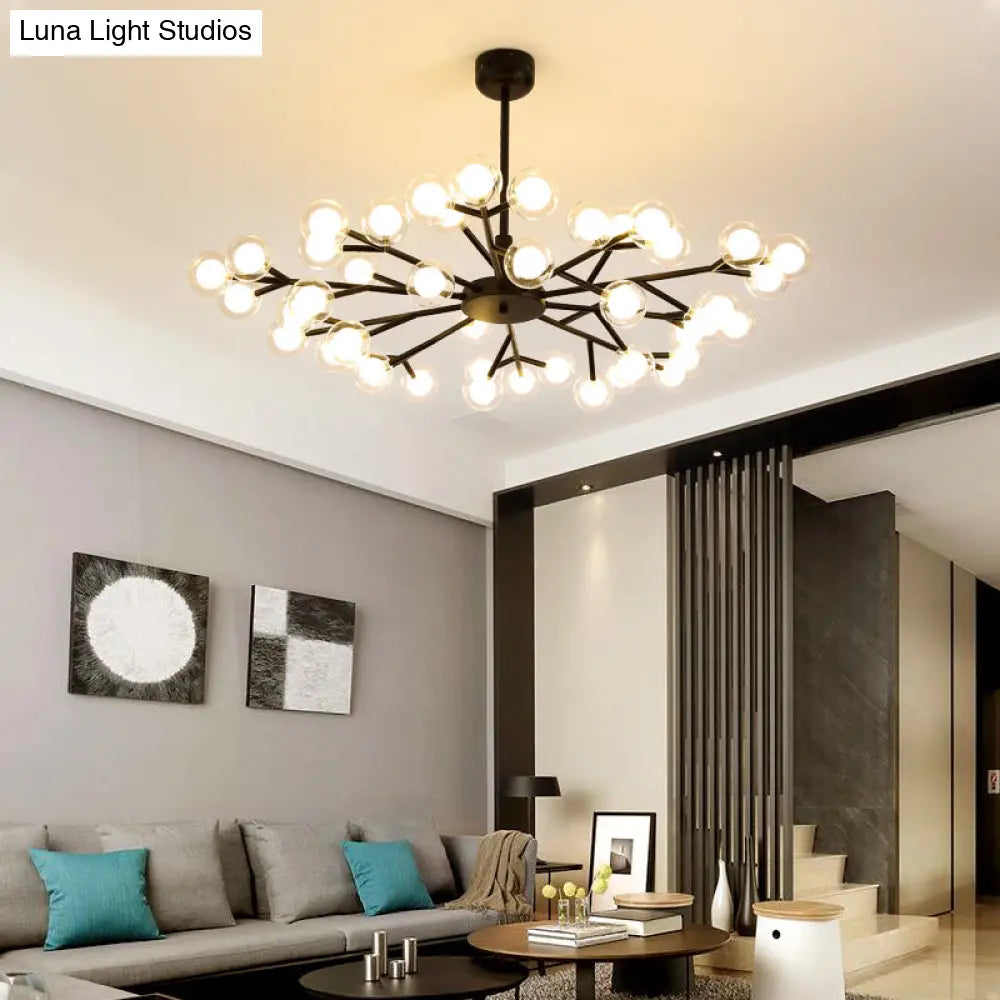 Nordic Style Dual Glass Glowworm Chandelier Pendant Light For Living Room Suspension