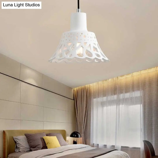 Nordic Style Concrete Pendant Lighting: Etched 1-Light Grey/White/Yellow Hanging Light With