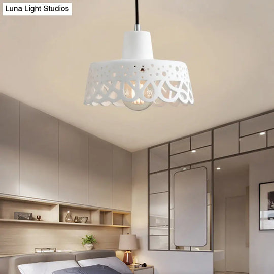 Nordic Style Concrete Pendant Lighting: Etched 1-Light Grey/White/Yellow Hanging Light With