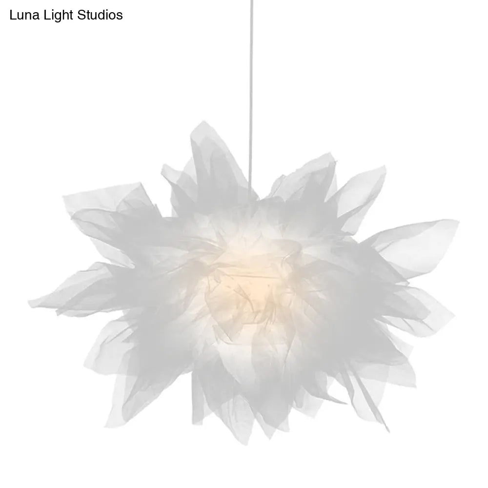 Nordic Style Fabric Flower Pendant Ceiling Light Perfect For Bedroom - 1 Hanging Fixture