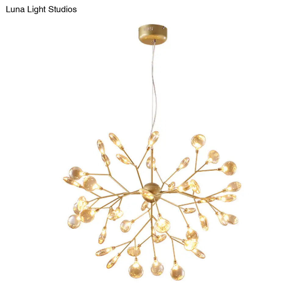 Nordic Sputnik Firefly Led Suspension Light: Modern Glass Chandelier For Living Room 45 / Gold