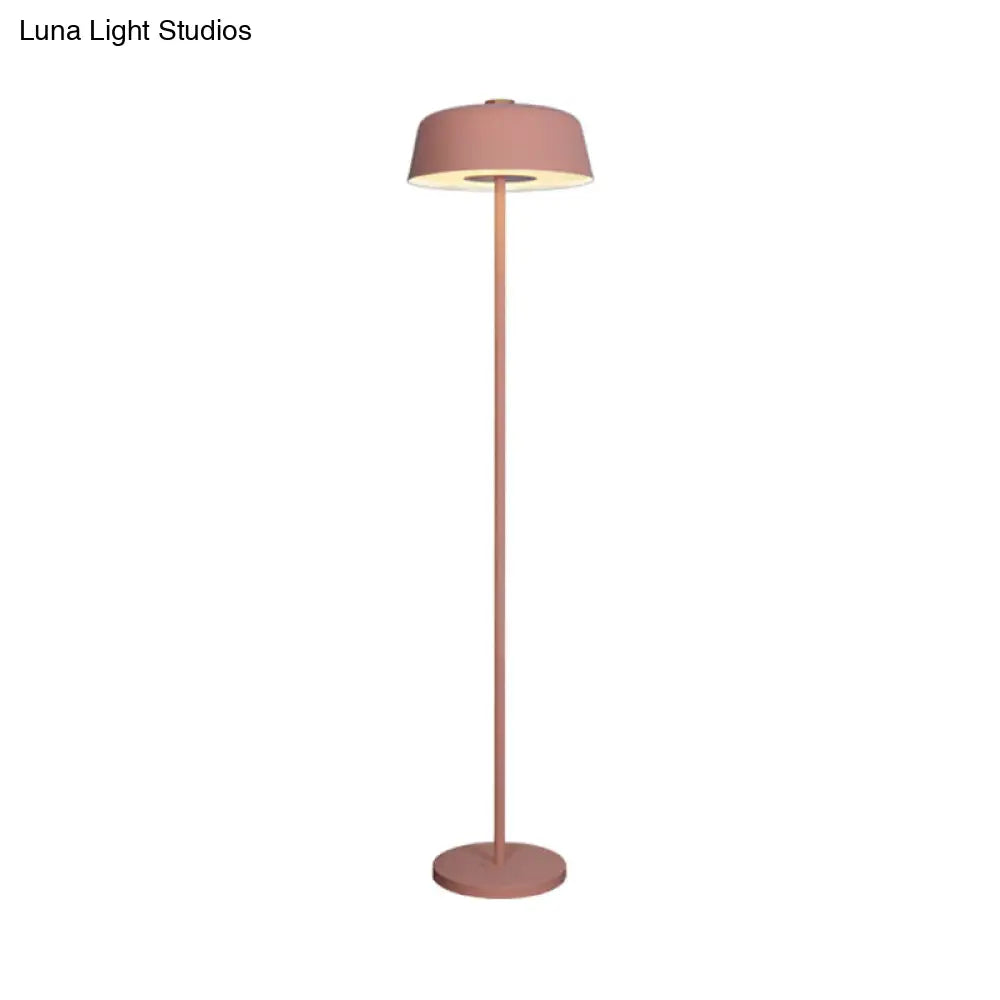 Nordic Style Floor Lamp - Barn Shade Single Light Metallic Pink/Yellow Finish