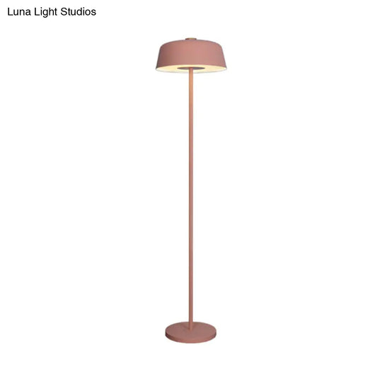 Nordic Style Floor Lamp - Barn Shade Single Light Metallic Pink/Yellow Finish