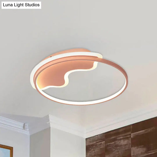 Nordic Style Flush Mount Acrylic Ceiling Light For Living Room And Foyer Décor Pink / 18 Warm