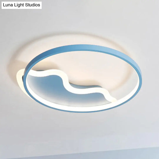 Nordic Style Flush Mount Acrylic Ceiling Light For Living Room And Foyer Décor Blue / 18 White