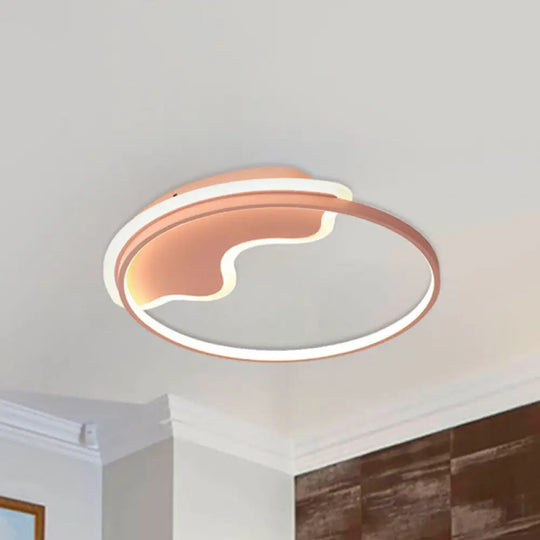 Nordic Style Flush Mount Acrylic Ceiling Light For Living Room And Foyer Décor Pink / 18’ Warm