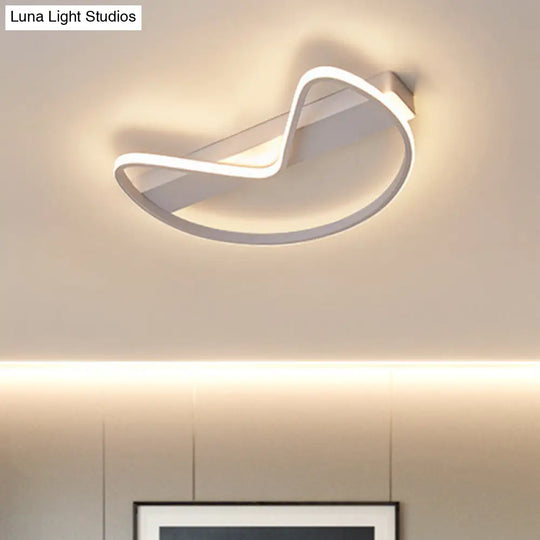 Nordic Style Flush Mount Foyer Kitchen Ceiling Light With Bow Shaped Metal Design White / 16