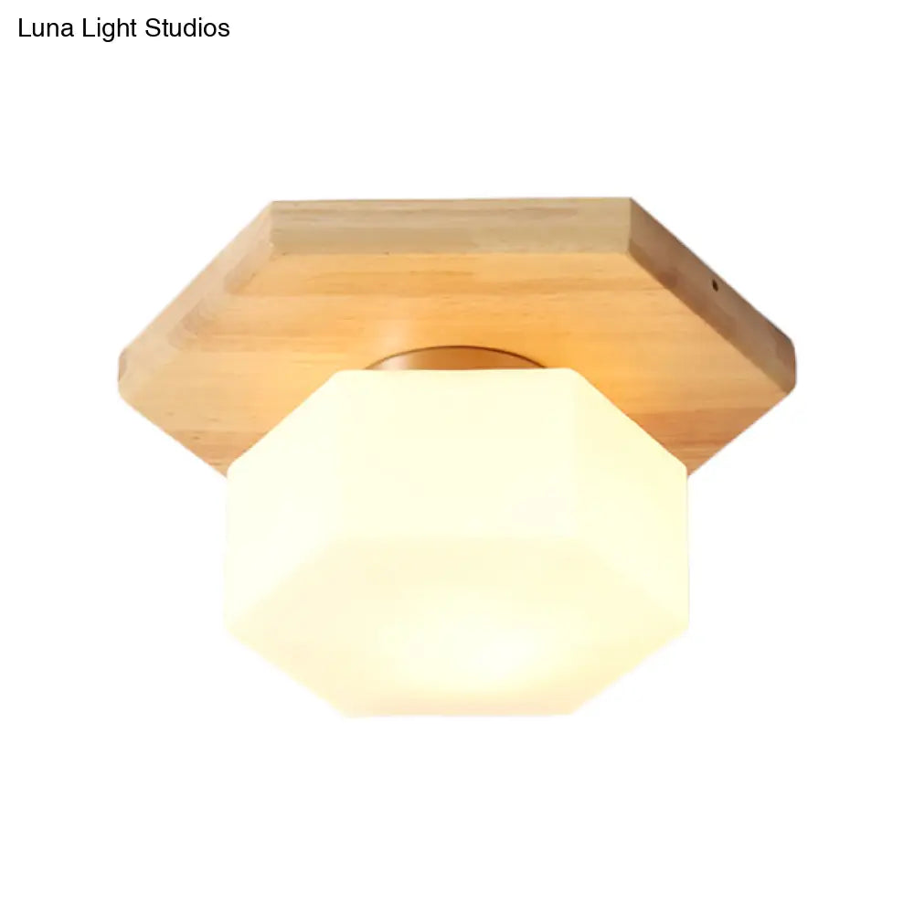 Nordic Style Geometric Flush Mount With Frosted Glass - 1 Light Foyer Lighting