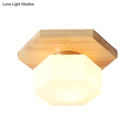 Nordic Style Geometric Flush Mount With Frosted Glass - 1 Light Foyer Lighting