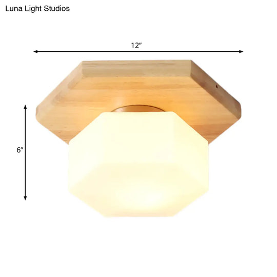 Nordic Style Geometric Flush Mount With Frosted Glass - 1 Light Foyer Lighting