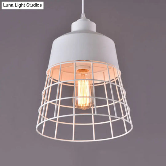 Modern Geometric Metal Pendant Light Fixture In Nordic Style For Restaurants White / A