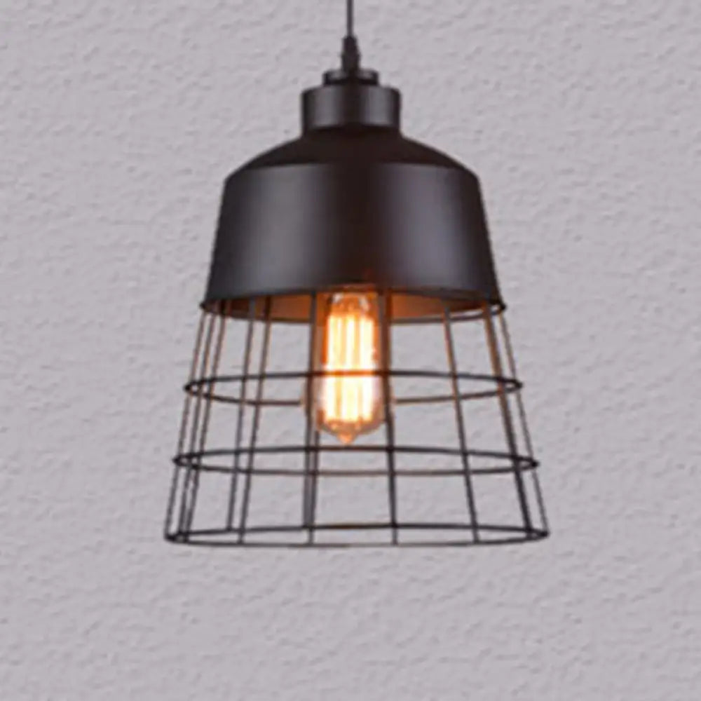 Nordic Style Geometric Metal Pendant Light For Restaurants Black / A