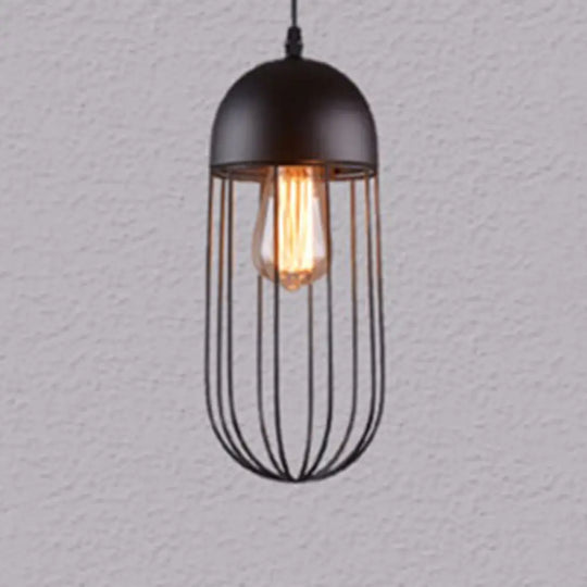 Nordic Style Geometric Metal Pendant Light For Restaurants Black / C