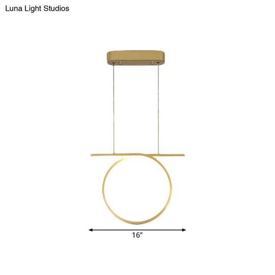 Gold Nordic Led Ring Light For Dining Hall Suspension