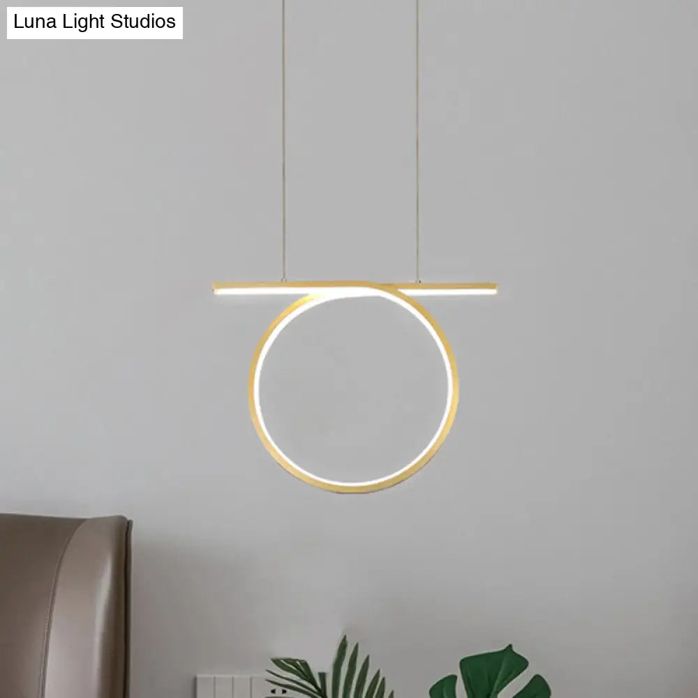 Gold Nordic Led Ring Light For Dining Hall Suspension