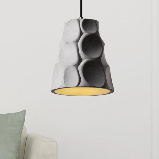 Nordic Style Grey Concrete Pendant Light With Cone Shade