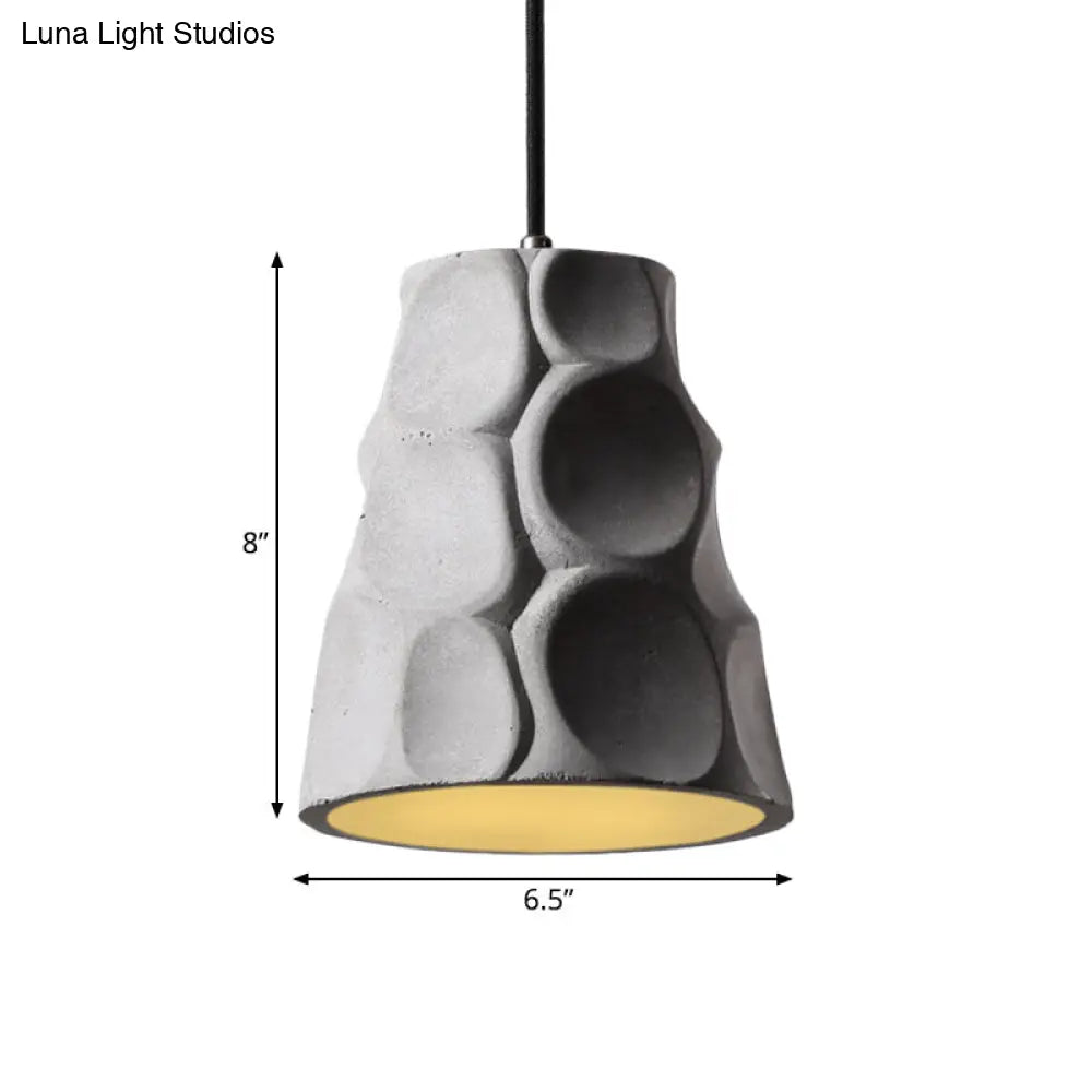 Nordic Style Grey Concrete Cone Pendant Light With 1-Light