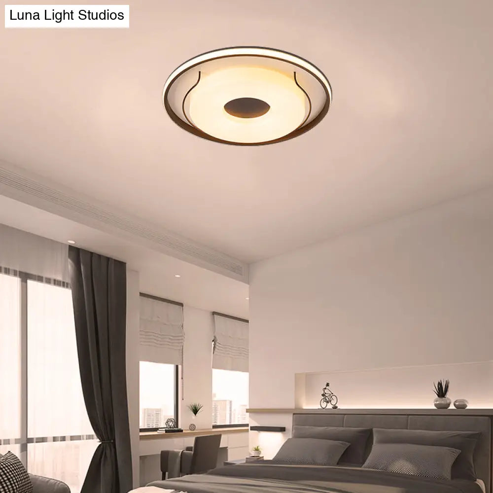 Nordic Style Led Acrylic Flushmount Lighting - 16/19.5 Dia White Round Ceiling Flush Light