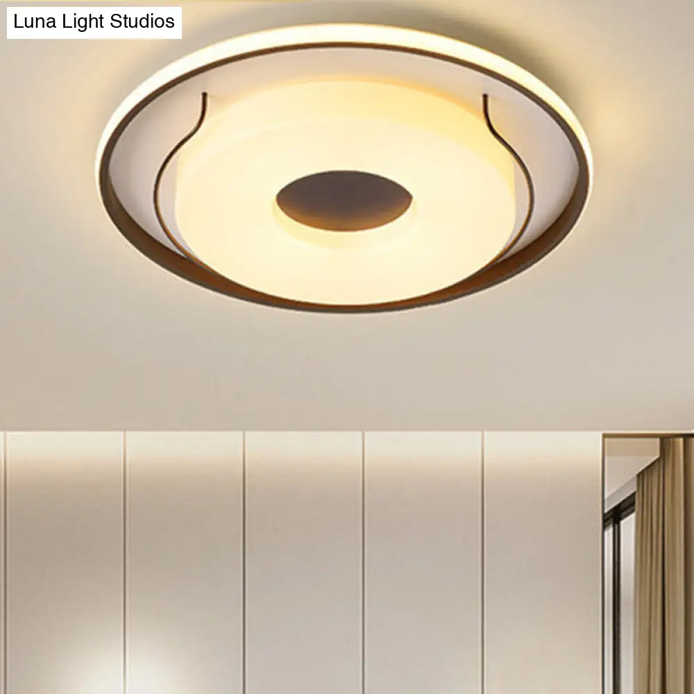 Nordic Style Led Acrylic Flushmount Lighting - 16’/19.5’ Dia White Round Ceiling Flush Light