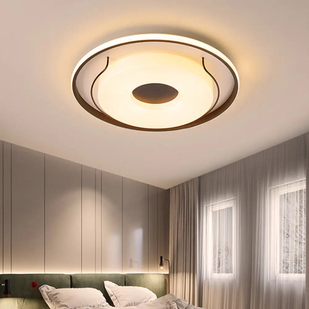 Nordic Style Led Acrylic Flushmount Lighting - 16’/19.5’ Dia White Round Ceiling Flush Light