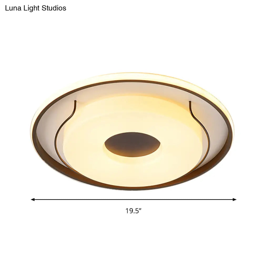 Nordic Style Led Acrylic Flushmount Lighting - 16’/19.5’ Dia White Round Ceiling Flush Light