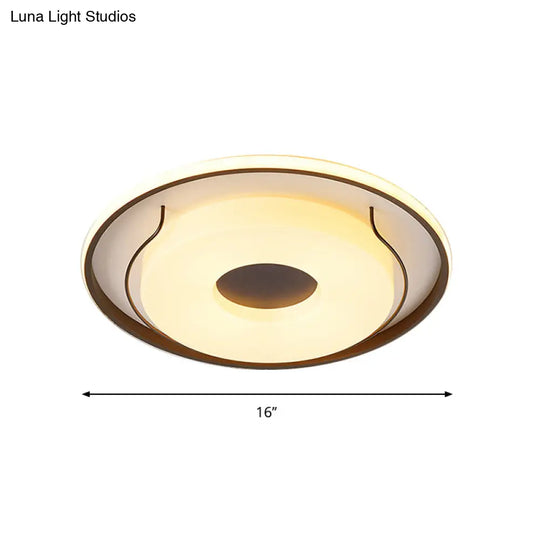 Nordic Style Led Acrylic Flushmount Lighting - 16’/19.5’ Dia White Round Ceiling Flush Light