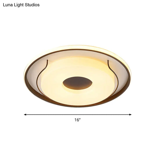 Nordic Style Led Acrylic Flushmount Lighting - 16/19.5 Dia White Round Ceiling Flush Light