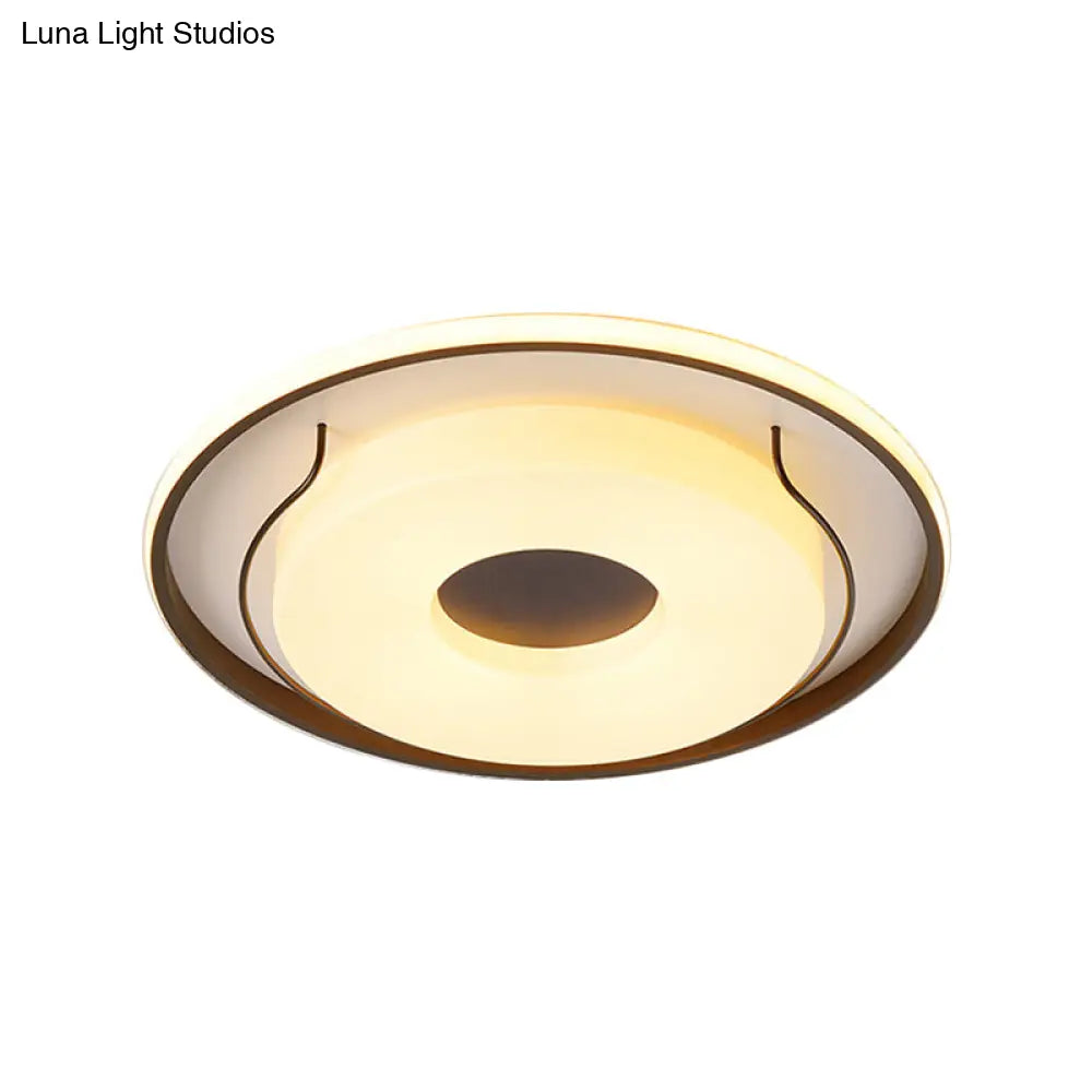 Nordic Style Led Acrylic Flushmount Lighting - 16’/19.5’ Dia White Round Ceiling Flush Light