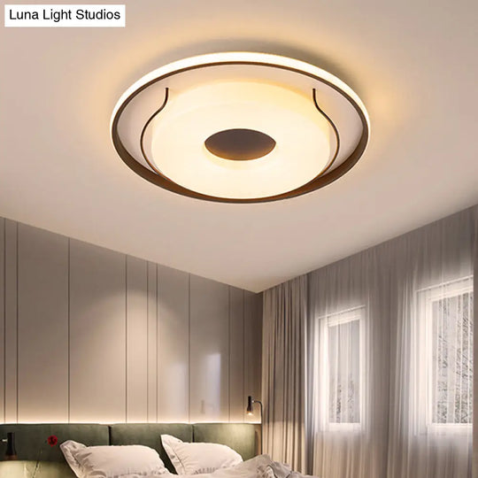 Nordic Style Led Acrylic Flushmount Lighting - 16/19.5 Dia White Round Ceiling Flush Light