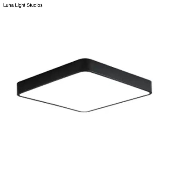 Nordic Style Led Ceiling Lamp - Slim Square Flush Mount For Offices & Hallways Black / 12