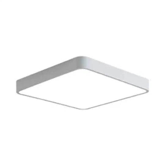 Nordic Style Led Ceiling Lamp - Slim Square Flush Mount For Offices & Hallways Gloss White / 12’