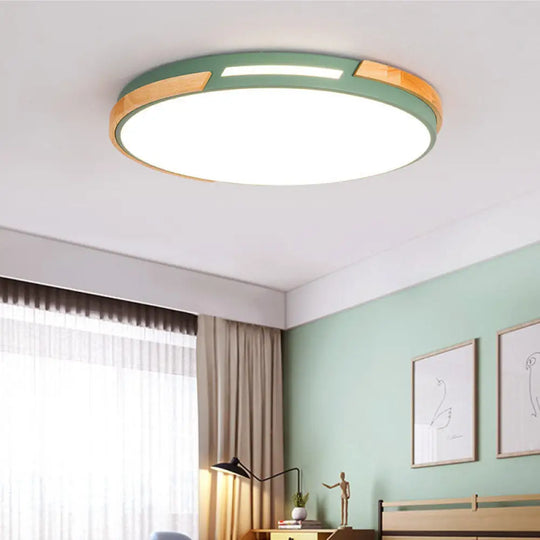 Nordic Style Led Ceiling Light Fixture Acrylic Gray/Green Flush Mount For Living Room And Bedroom -