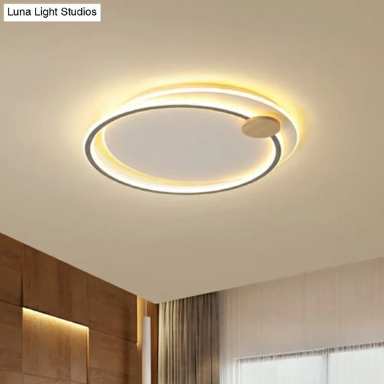 Nordic Style Led Ceiling Mount Light Fixture - Big O Flush Lighting For Bedrooms With Acrylic Design