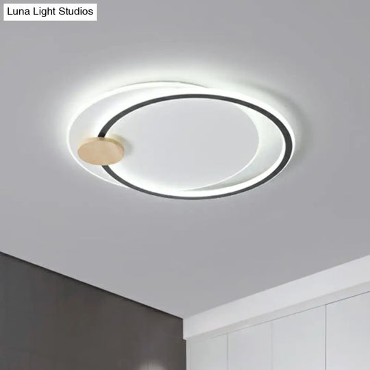 Nordic Style Led Ceiling Mount Light Fixture - Big O Flush Lighting For Bedrooms With Acrylic Design