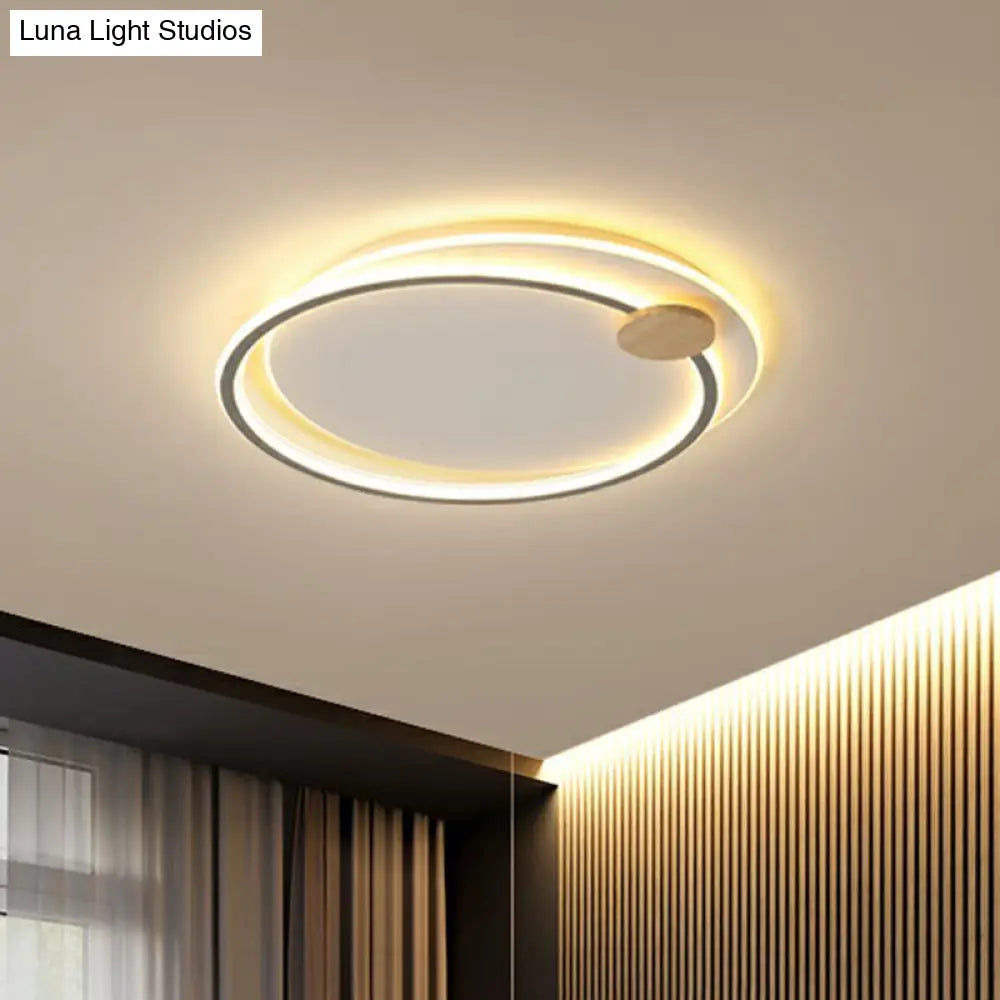 Nordic Style Led Ceiling Mount Light Fixture - Big O Flush Lighting For Bedrooms With Acrylic Design