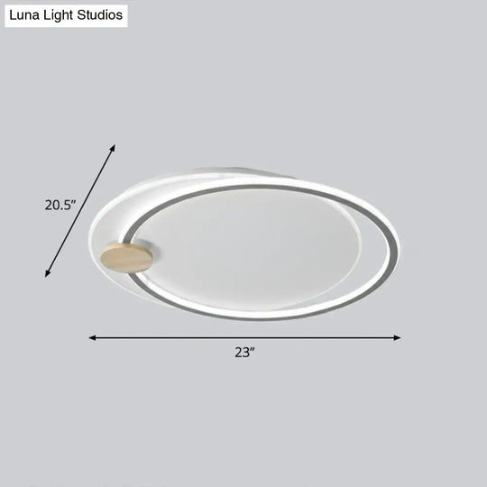 Nordic Style Led Ceiling Mount Light Fixture - Big O Flush Lighting For Bedrooms With Acrylic Design