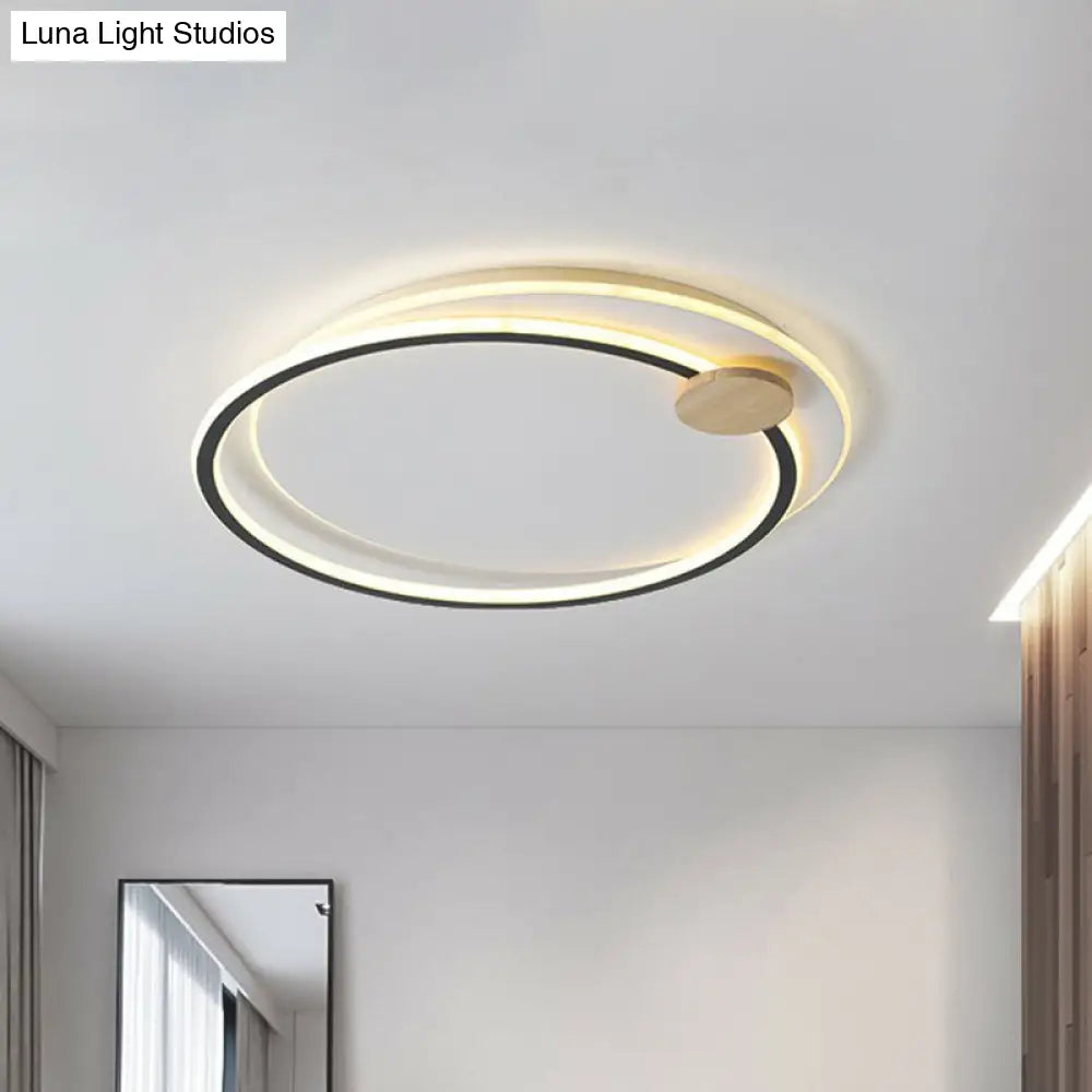 Nordic Style Led Ceiling Mount Light Fixture - Big O Flush Lighting For Bedrooms With Acrylic Design