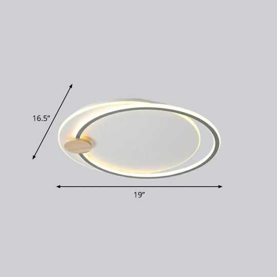 Nordic Style Led Ceiling Mount Light Fixture - Big O Flush Lighting For Bedrooms With Acrylic