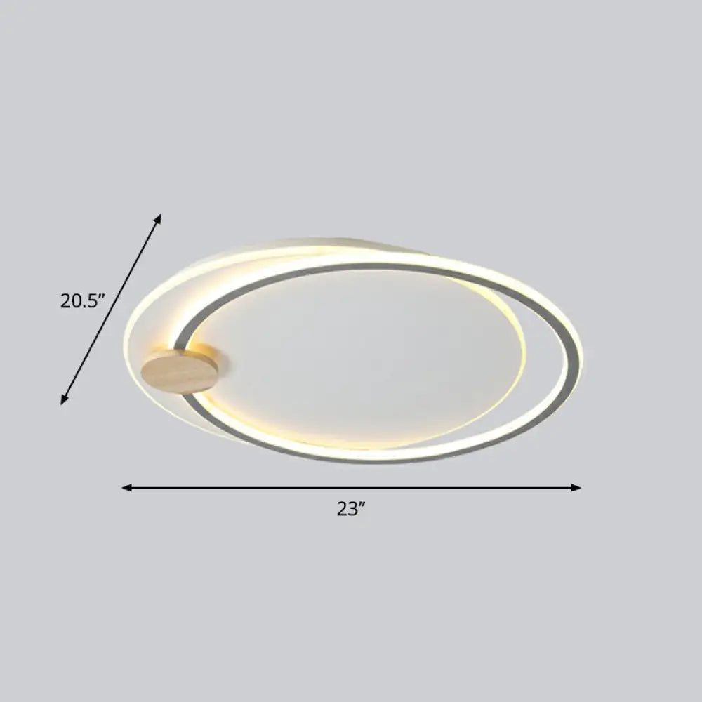 Nordic Style Led Ceiling Mount Light Fixture - Big O Flush Lighting For Bedrooms With Acrylic