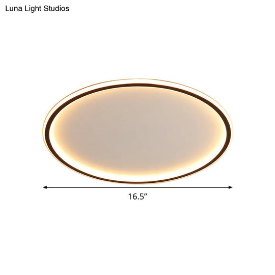 Nordic Style Led Disc Ceiling Light - Aluminum Black Flush Lamp Remote Control Dimming 16/19.5/23.5