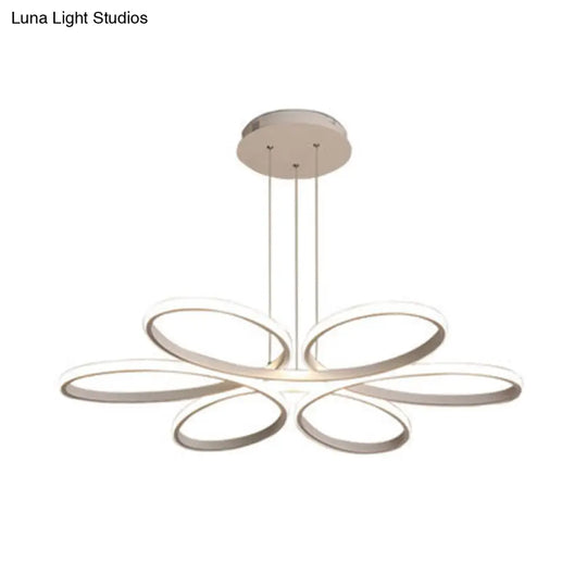 Nordic Style Led Floral Ceiling Chandelier For Metallic Living Room Ambiance