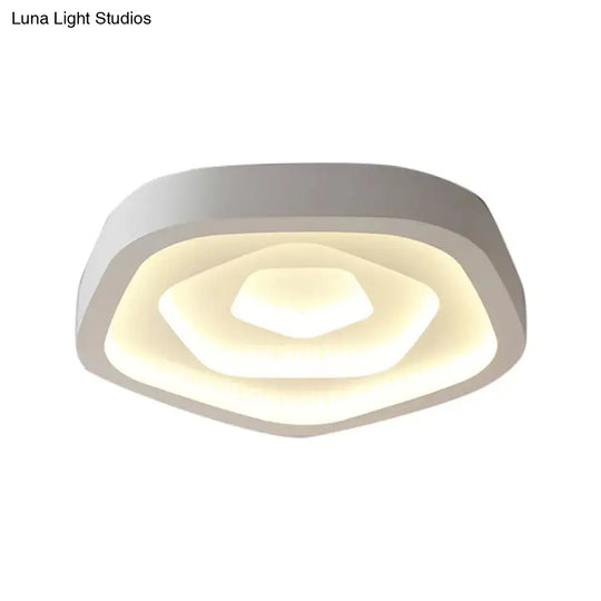 Nordic Style Led Flush Mount Bedroom Ceiling Light With Rose Shade - Perfect For Kids