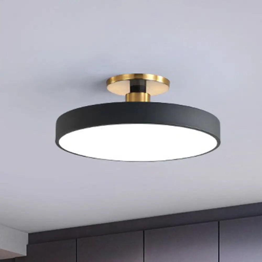 Nordic Style Led Flush Mount Ceiling Light Black / 12