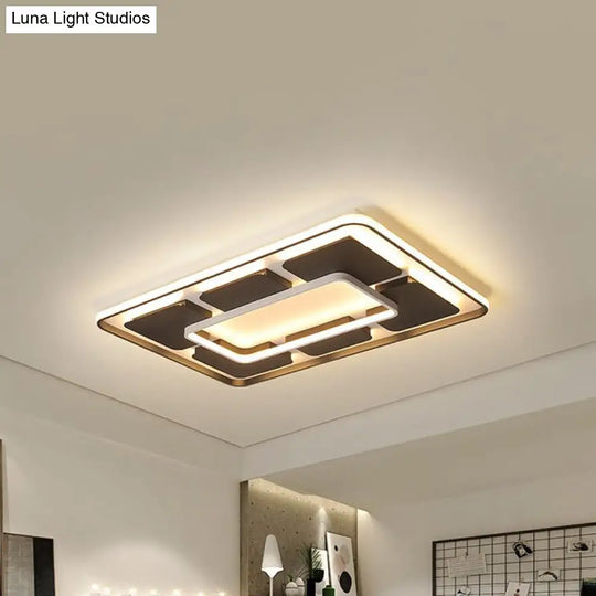 Nordic Style Led Flush Mount Ceiling Light In Black And White - 18’/23.5’/35.5’ W