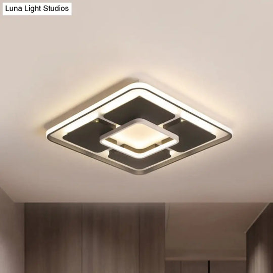 Nordic Style Led Flush Mount Ceiling Light In Black And White - 18’/23.5’/35.5’ W