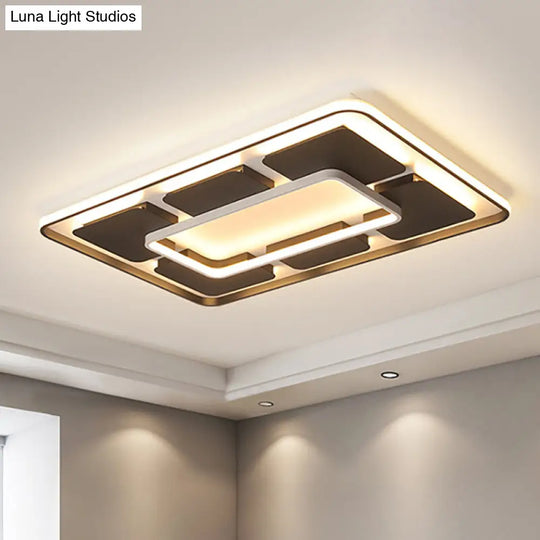 Nordic Style Led Flush Mount Ceiling Light In Black And White - 18/23.5/35.5 W Black-White / 35.5