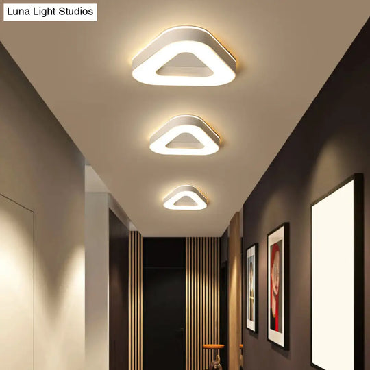 Nordic Style Led Flush Mount Ceiling Light With Acrylic Diffuser For Small Corridors White / Three